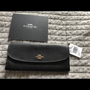 Black Coach Large Soft Wallet